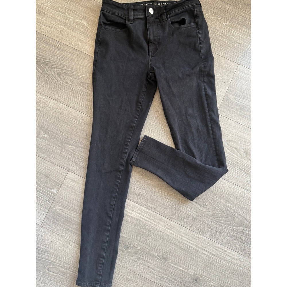 American Eagle Hi-Rise Jegging Black 360 Super Stretch Jeans Womens 4 Regular